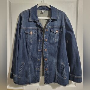 Chico's Dark Blue Jean Jacket with Copper Accents